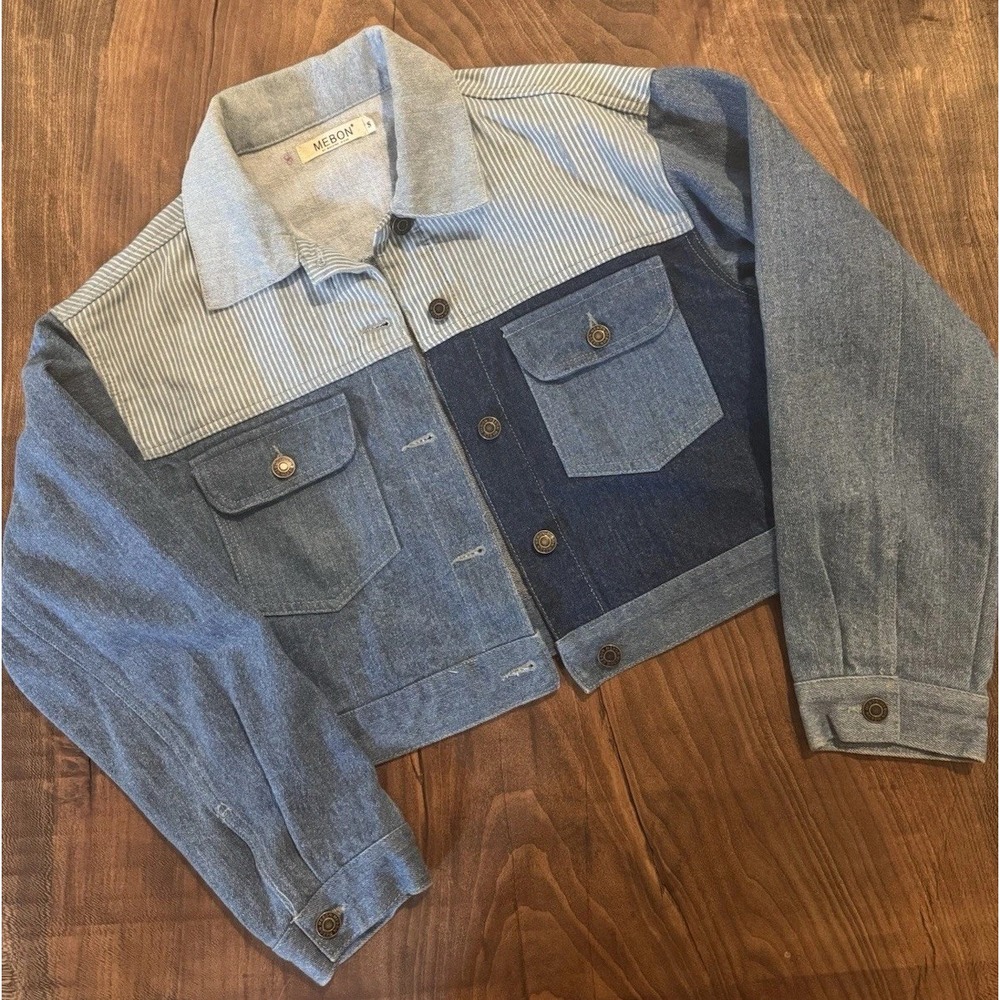 Mebon Cropped Jean Jacket Women's Size Small